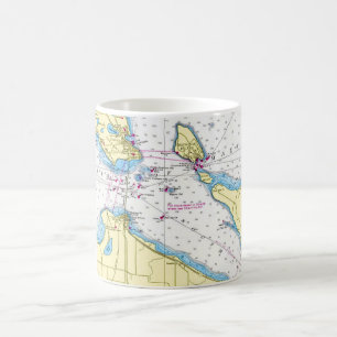 Straits of Mackinac Nautical Chart Mug