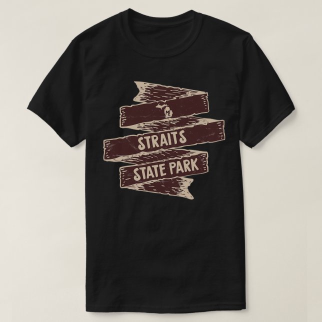Straits State Park Michigan State Park MI Wildlife T-Shirt (Design Front)