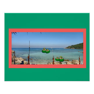 Strand nit Kokosnüsse als Cocktails  Poster