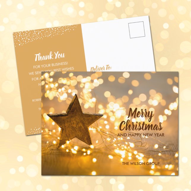 Strand of Christmas Lights Business Holiday Postcard (Creator Uploaded)