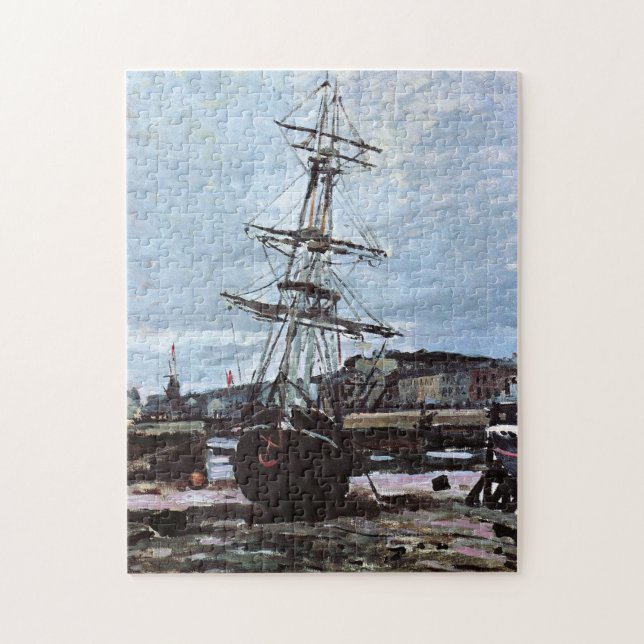 Stranded Boat in Fecamp Monet Fine Art Jigsaw Puzzle (Vertical)