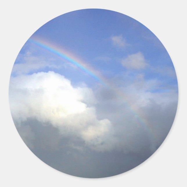 Strandhill Ireland Rainbows Couds Sky Classic Round Sticker (Front)