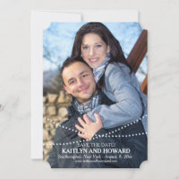 Strands of Beads Photo Save the Date Announcement