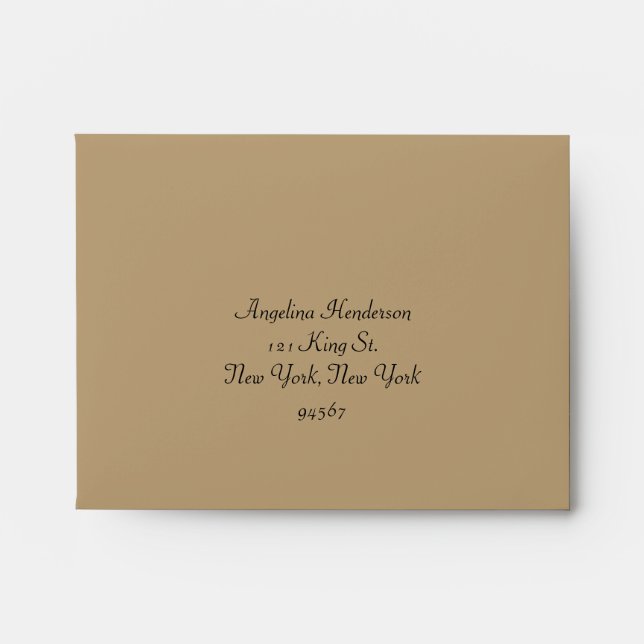 Strands of Pearls on Brown RSVP Envelope (Front)