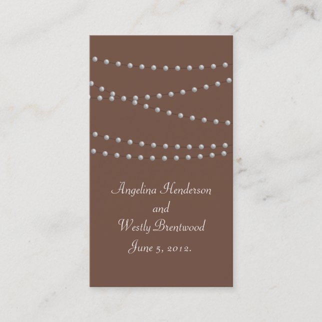 Strands of Pearls on Brown Website Card (Front)