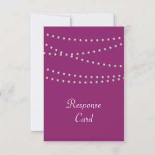 Strands of Pearls on Magenta RSVP Card