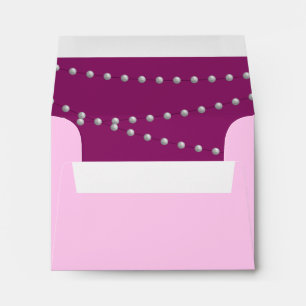 Strands of Pearls on Magenta RSVP Envelope