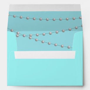 Strands of Pearls on Turquoise Envelope