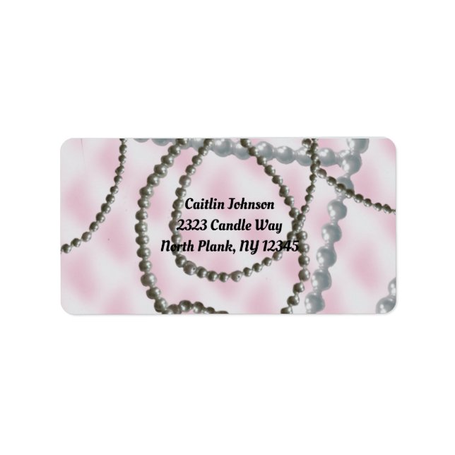 Strands of Pearls Pink Blush Address Label (Front)