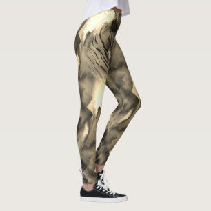 Strange abstract mosaic with shock of tones leggings