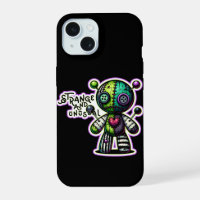 Strange and Unusual Purple Green Heart Voodoo Bear
