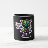 Strange and Unusual Purple Green Heart Voodoo Bear