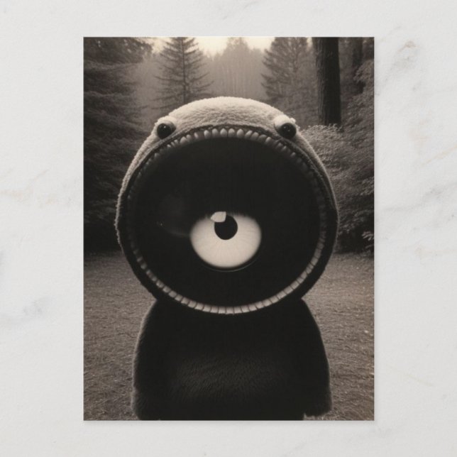 Strange Bizarre Forest Creature Halloween  Postcard (Front)