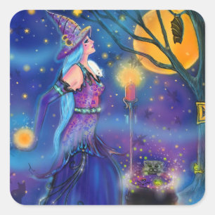 Strange Brew witch by Renee Lavoie  Square Sticker