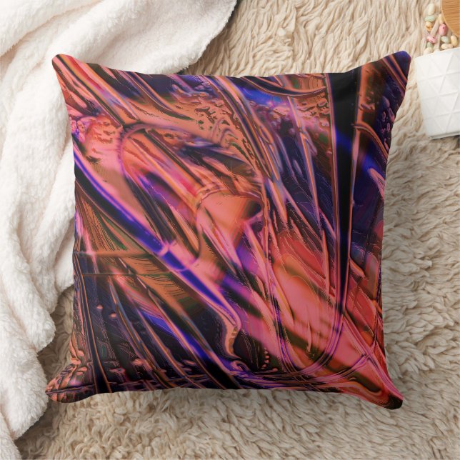 Strange, burnt strokes against dark peach cushion (Blanket)