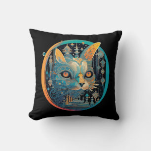 Strange Cat Staring at Your Headlights Cushion