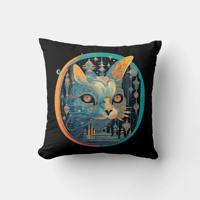 Strange Cat Staring at Your Headlights Cushion (Front)