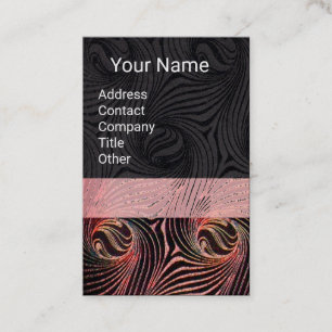 STRANGE CIRCLES,SWIRLS Red Brown Abstract Black Business Card