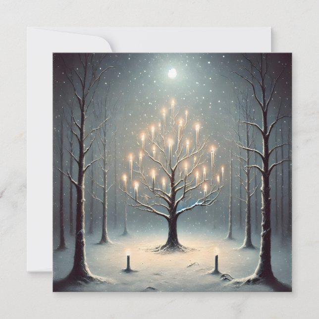 Strange Dark Winter Night Holiday Card (Front)
