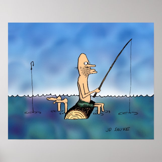 Strange Day Fishing Cartoon Poster (Front)