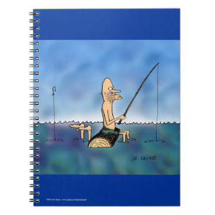 Strange Day Fishing Funny Cartoon Notepad Notebook