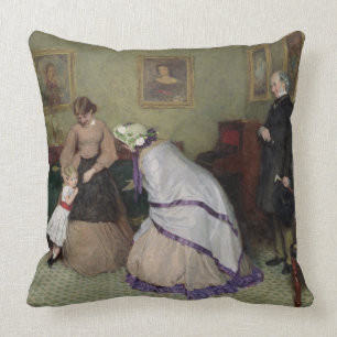 Strange Faces (w/c & bodycolour on paper) Cushion