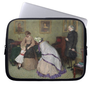 Strange Faces (w/c & bodycolour on paper) Laptop Sleeve