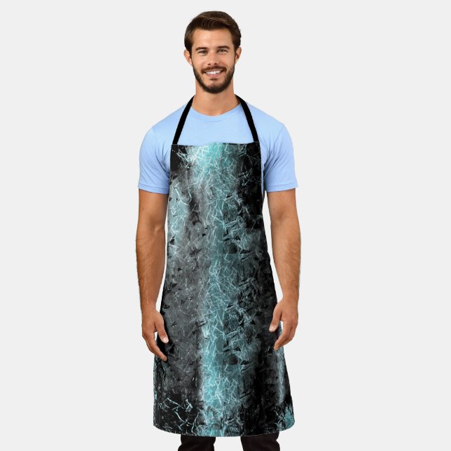 Strange fibrous texture in clear blue and black apron (Worn)