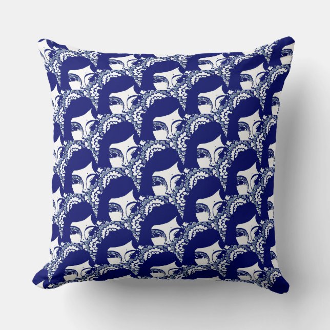Strange Girl Floral Throw Pillow (Front)