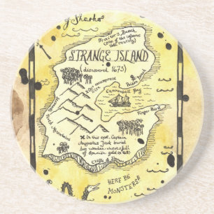 Strange Island Treasure Map Coaster