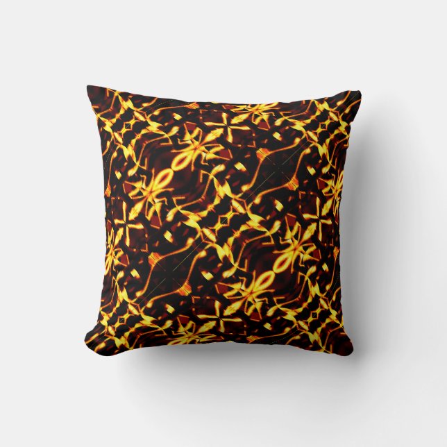 Strange mirrored yellow gold and dark fund cushion (Front)
