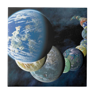 Strange New Worlds Alien Planet Montage Ceramic Tile