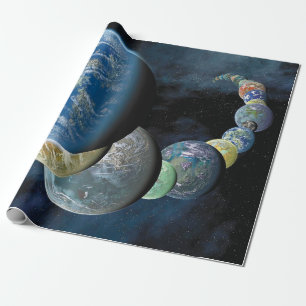 Strange New Worlds Alien Planet Montage Wrapping Paper
