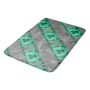 Strange scuttled satin tone, greenish to carbon th bath mat