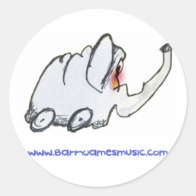 Strange Slumber - elephant on wheels! Classic Round Sticker (Front)