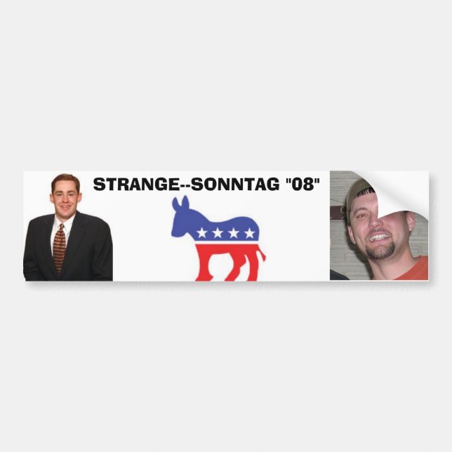 STRANGE--SONNTAG "08" BUMPER STICKER (Front)