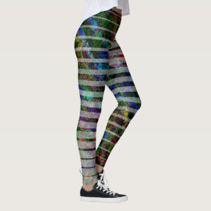 Strange stripes and colourful scratches and lines leggings