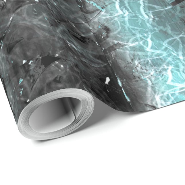 Strange texture with small light spots in blue wrapping paper (Roll Corner)