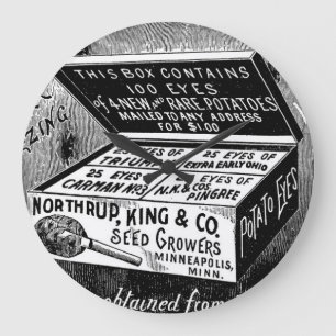 Strange vintage potato advert large clock