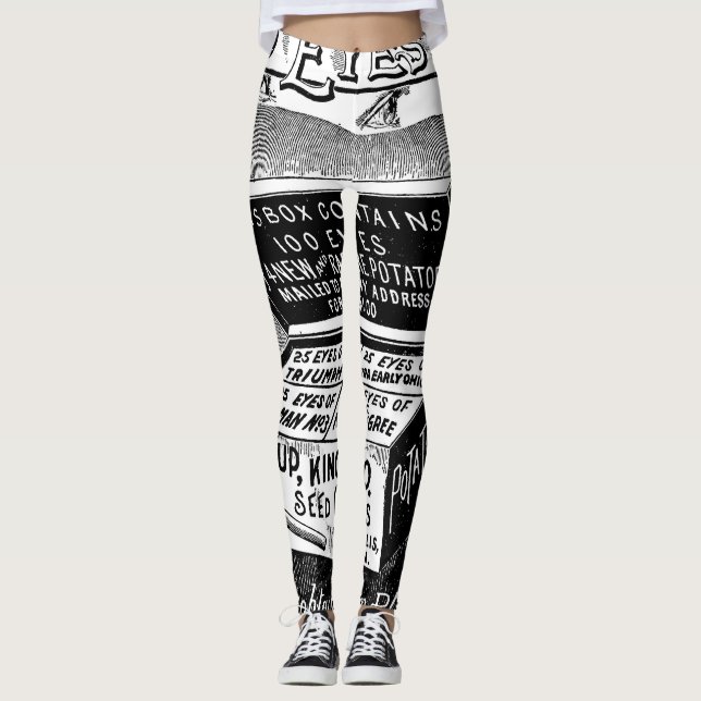 Strange vintage potato advert leggings (Front)