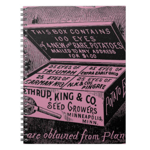 Strange vintage potato advert notebook