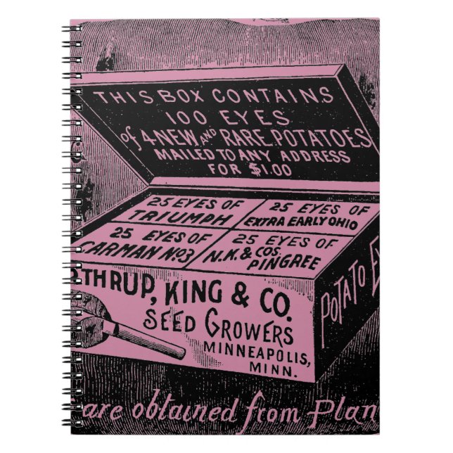 Strange vintage potato advert notebook (Front)