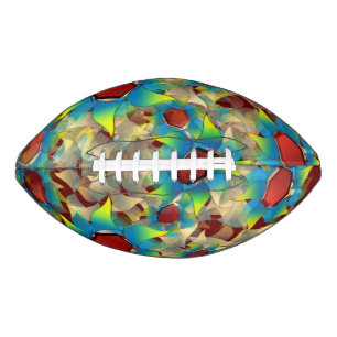 Strange virtual flowers, bluish petals on dark red football
