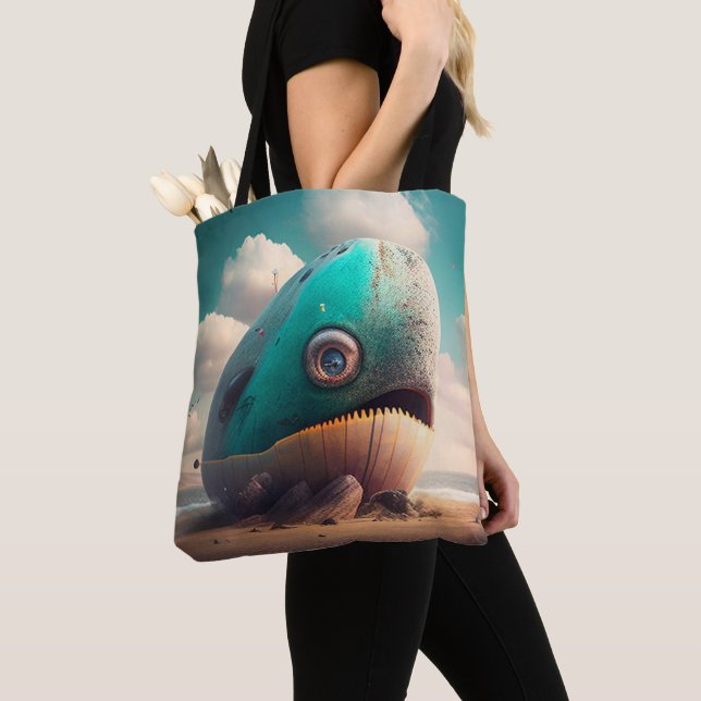 Strange Whale Tote Bag (Close Up)