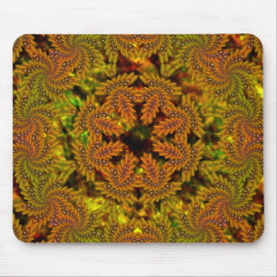 Strange yellowish kaleidoscope over abstract image mouse pad