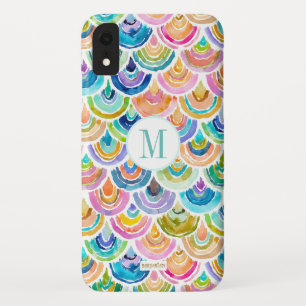 STRANGEBOW Watercolor Rainbow Mermaid Fish Scale iPhone XR Case