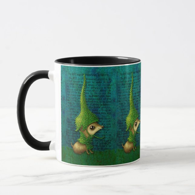 Strangely Cute Fantasy Mug: Helmet Creature Mug (Left)
