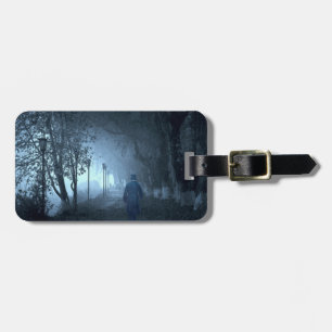 Stranger in the Park in Night Fog Luggage Tag