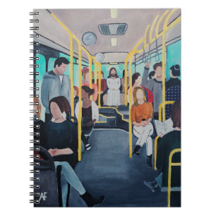 Stranger on the Bus Painting by Alfred Fox Notebook