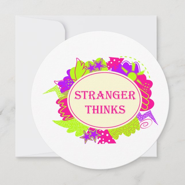 Stranger thinks quote in 80s tv show style (Front)